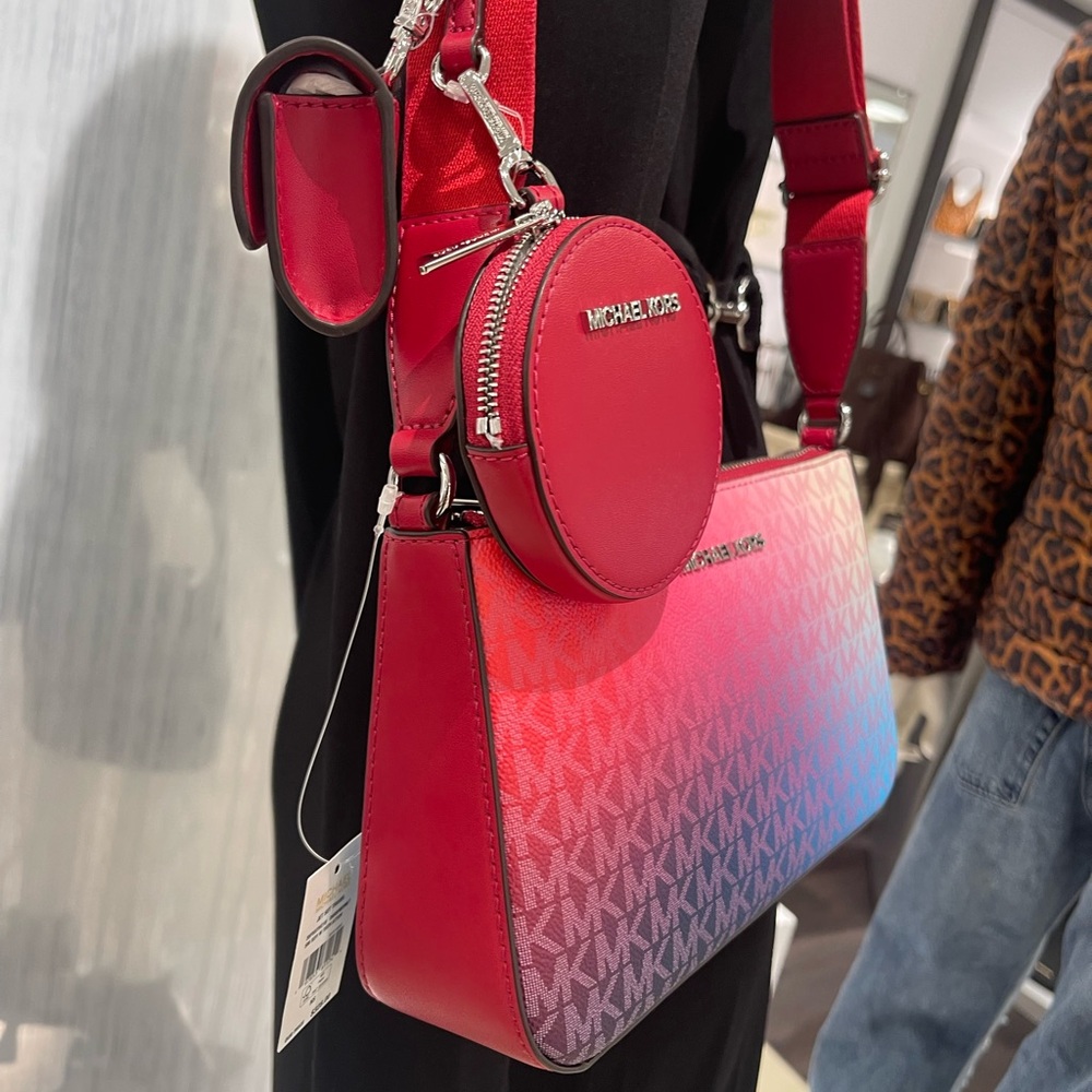 MICHAEL KORS Jet Set Small Ombré Signature Logo Crossbody Case Apple Airpods Pro - Picture 6 of 16